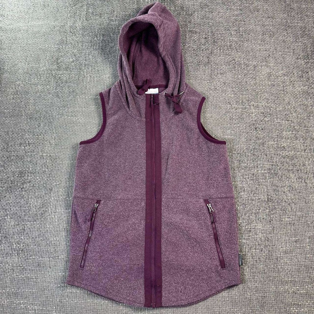 Columbia Hooded Fleece Vest Womens XS Purple Full Zip Sleeveless Jacket